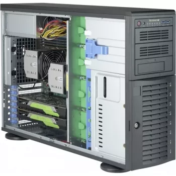 Super Micro Supermicro SC743 AC-1K26B-SQ - Tornis - 4U - Paplašinātais ATX - SAS - Hot-Swap 1200 W - Melns - USB (CSE-743AC-1K26B-SQ)