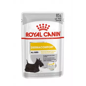 Slapjā suņu barība Royal Canin Dermacomfort Adult 85 g paciņā — jutīgai ādai, mājputnu garša, 78% mitrums