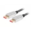 DisplayPort kabelis LANBERG CA-DPDP-20CU-0010-BK — DisplayPort uz DisplayPort, 1 m, melns/sudrabains