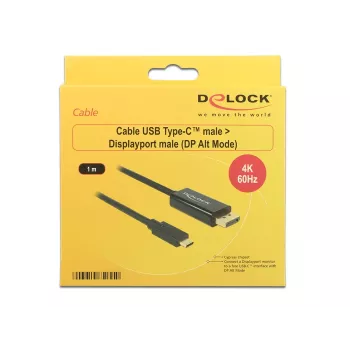 Video kabeļa adapteris USB Type-C uz DisplayPort DeLOCK 85255