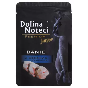 Dolina Noteci Premium mencu un sardīņu maltīte — mitrā barība kaķēniem — 85g