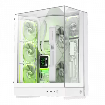 Gamemax korpuss | T20 WH | Balts | M-ATX | Barošanas bloks nav iekļauts