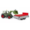 Rotaļu traktors BRUDER Fendt Vario 211 ar priekšējo iekrāvēju un sānu piekabi