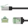 Goobay Ultra-Flexible CAT 8.1 Patch vads plāns U/FTP melns - īpaši īss spraudnis 99,9% (74353)