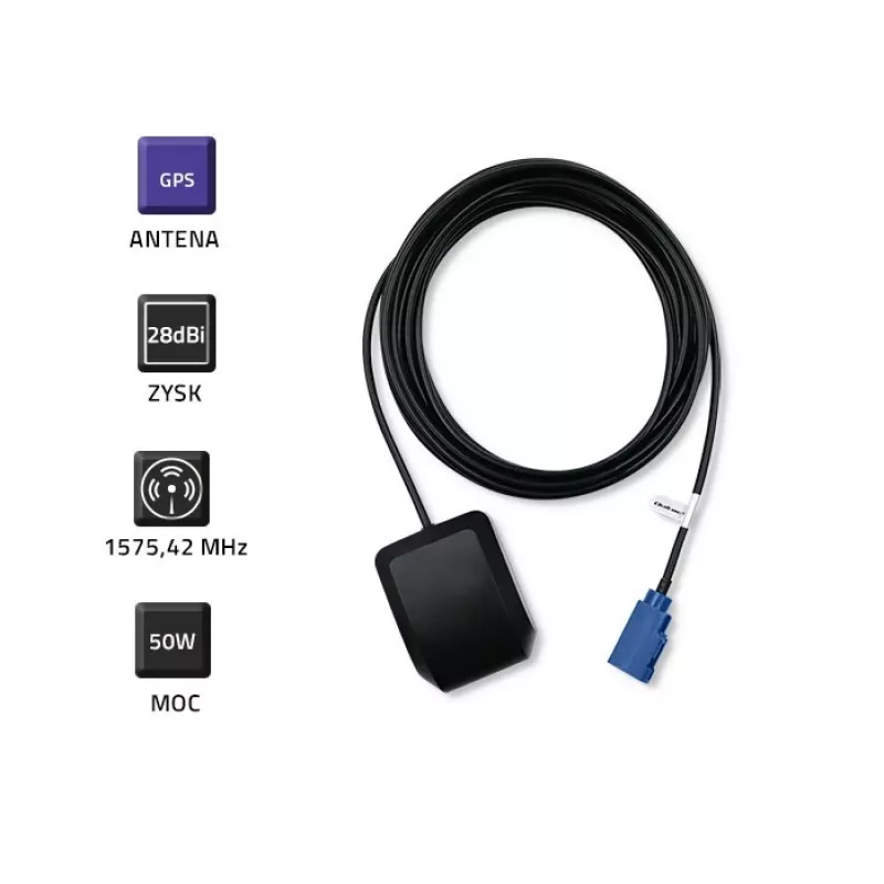 Āra GPS antena QOLTEC 57038 28 dBi — augsta pastiprinājuma ārējā antena GPS uztveršanai