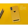 Karšu nodalījuma aizmugurējais vāciņš VixFox iPhone XR, sinepju dzeltens, plāns aizsargapvalks ar kartes kabatiņu
