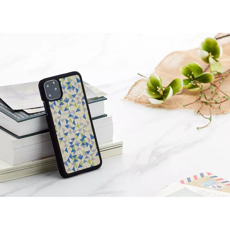 man and wood viedtālruņa maciņš iPhone 11 Pro Max — zils trīsstūris melns aizsargvāciņš