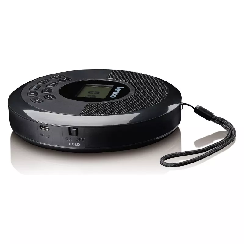 Portable CD player Lenco CD-340BK — Melns, portable design