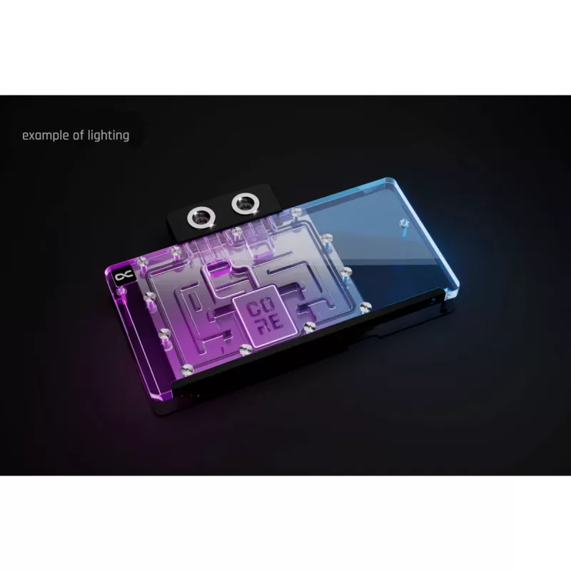 Grafikas kartes aizmugures plāksne Alphacool Core RX 9070 XT Aorus Elite — caurspīdīgs hroma apdare
