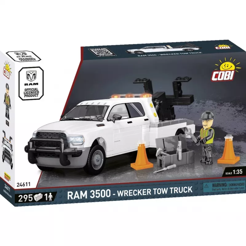 Cobi Wrecker Tow Truck RAM 3500 konstruēšanas rotaļlieta COBI-24611, ķieģeļu komplekts
