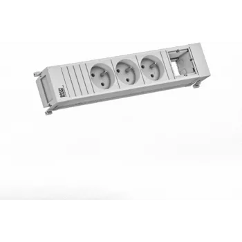 Elektrības sadalītājs Bachmann 916.715 ar 3 UTE ligzdām, 1 C13 (datora) izeju, 0,2 m kabeli