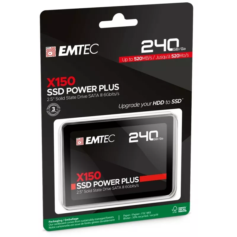 SSD disks Emtec 240GB 2.5 collu SATA X150 ECSSD240GX150