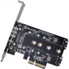 Silverstone SST-ECM27 M.2/SATA adapterkarte, PCIe 4.0, 1x M-Key, 2x SATA 6G - zema profila