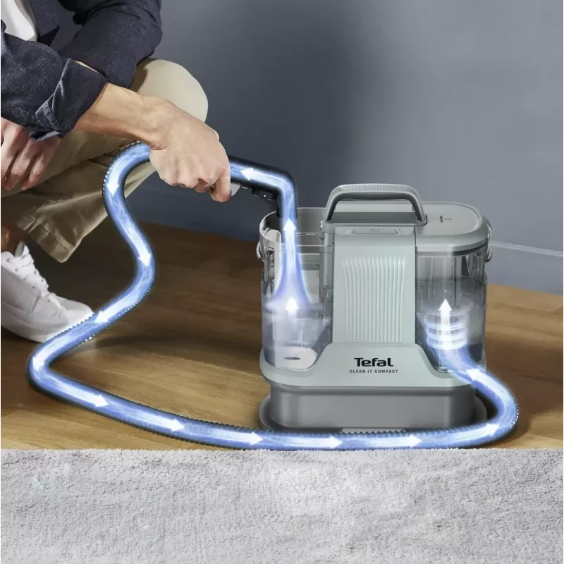 Pārnēsājams traipu tīrītājs Tefal Clean It Compact Pet IZ3020F0 — rokas mīksto mēbeļu un mājdzīvnieku traipu tīrītājs