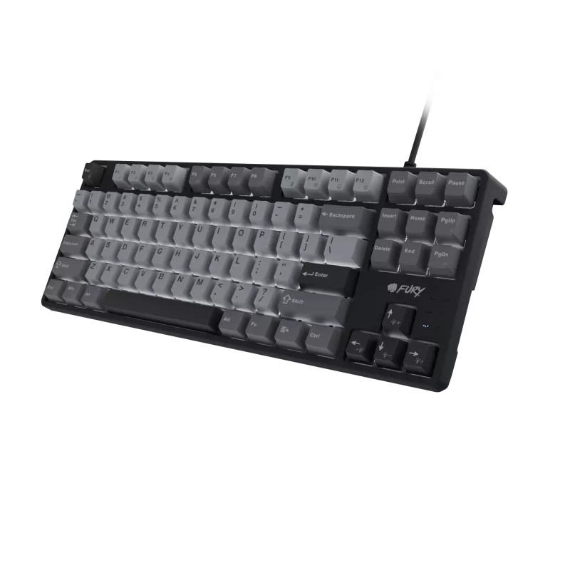 NATEC Fury Gaming Keyboard Kanabo K2 US balti izgaismota mehāniskā melni pelēka