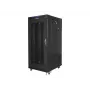Instalācijas skapis, statīvs 19 inch, 27U, 600x800, melns, perforētas durvis, LCD (plakanais iepakojums)