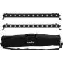 EUROLITE LED BAR-12 QCL RGBW gaismas joslu komplekts ar mīksto somu — 2 gab., RGBW QCL LED