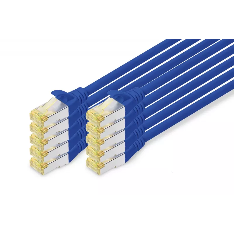 Tīkla kabelis Digitus CAT 6A S/FTP RJ-45 0,25 m zils