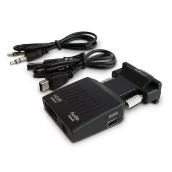 SAVIO CL-145 VGA uz HDMI pārveidotājs, audio, Full HD, melns