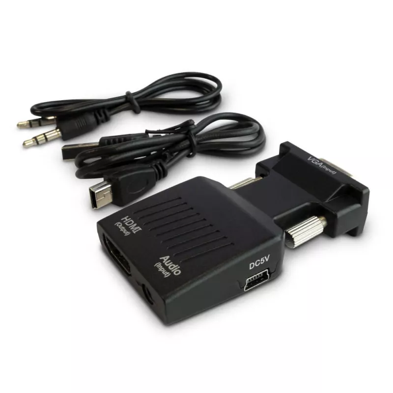 SAVIO CL-145 VGA uz HDMI pārveidotājs, audio, Full HD, melns
