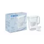 Ūdens filtra krūze BRITA Style Essential — balta, 1,4 L filtrētā ūdens tilpums, 2,4 L tvertne, saderīga ar MAXTRA+ Pro kasetnēm