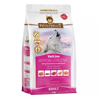 WOLFSBLUT VetLine Hypoallergenic Horse ar saldajiem kartupeļiem - sausā suņu barība - 2kg