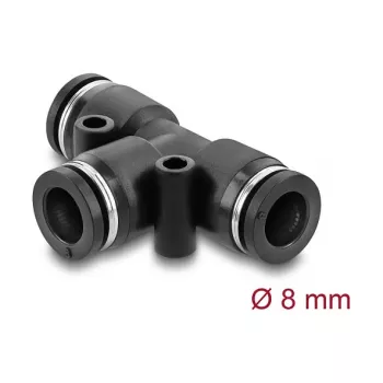 DeLOCK 60749 pneimatiskais T savienotājs 8 mm ar diviem montāžas caurumiem