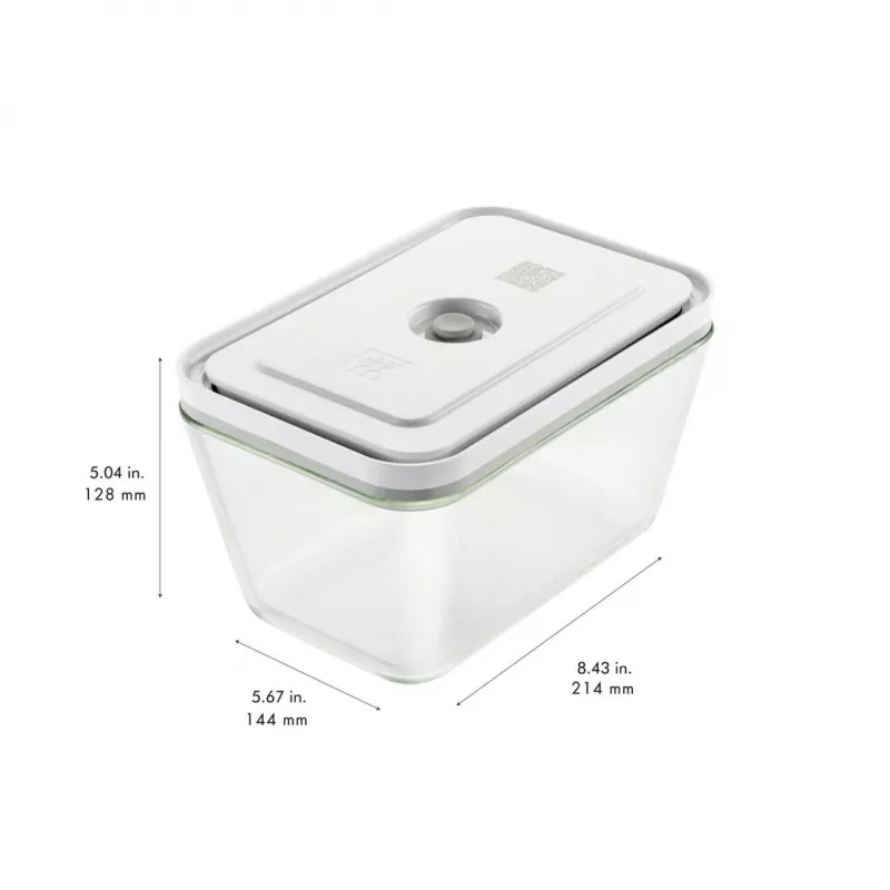 Pārtikas uzglabāšanas kaste ZWILLING FRESH & SAVE Taisnstūra stikla/plastmasas komplekts 3 gab., 0.35/0.75/1.6 L, hermētiska, droša mikroviļņu krāsnij/krāsnij/ledusskapim