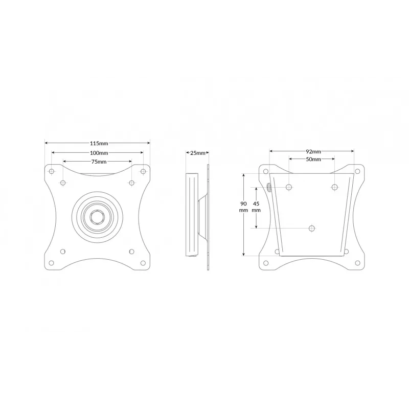 TV kronšteins Edbak GD03 73,7 cm 10 kg Melns