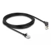 Tīkla kabelis DeLOCK RJ45 Cat.6A S/FTP plāns 90° 3 m Melns