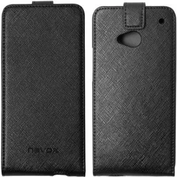 Nevox RELINO maciņš HTC One (M7) FLIP vāciņš melni pelēks blisteris