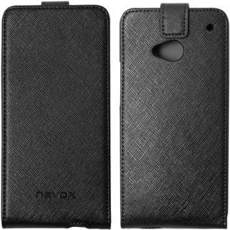 Nevox RELINO maciņš HTC One (M7) FLIP vāciņš melni pelēks blisteris