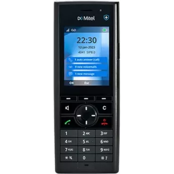 Bezvadu DECT tālrunis MITEL DECT 712dt ar 2,4 collu displeju, līdz 10 stundām sarunu laika