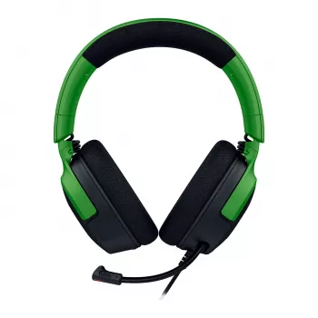 Vadu spēļu austiņas Razer Kraken V4 X — supra-aural, 20–20000 Hz, 1,8 m kabelis, 310 g, melnas/zaļas
