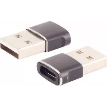 USB A uz USB C adapteris ShiverPeaks 14-05034 — USB 2.0, plāns metāla korpuss