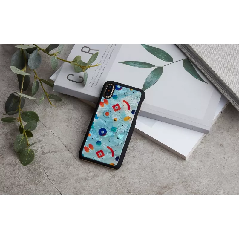 Viedtālruņa maciņš iKins iPhone XS / XS Max melnā akmens dizainā, aizsargājošs aizmugures vāciņš