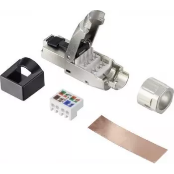 Renkforce RJ45 spraudnis CAT 8.1 8P8C spraudnis lauka montāžai (bez instrumentiem) sudraba krāsā RF-4495306 1 gab. (RF-4495306)