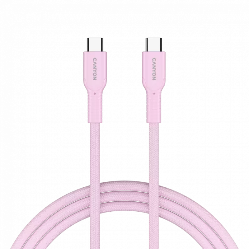 CANYON kabelis OnWire 60CL C-C 60W COLOR Pīts 1m Rozā