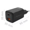 Qoltec 50766 mobilās ierīces lādētājs klēpjdatoram, pārnēsājamai spēļu konsolei, power bank, viedtālrunim, viedpulkstenim, planšetdatoram Melns AC Ātrā uzlāde Iekštelpām