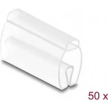 Kabeļu marķieris DELOCK 80952, 50 gab., kabeļiem Ø 6–10 mm, caurspīdīgs