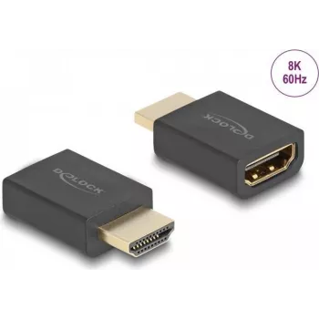 DeLOCK High Speed HDMI adapteris vīrišķais uz sievišķo 8K 60 Hz melns