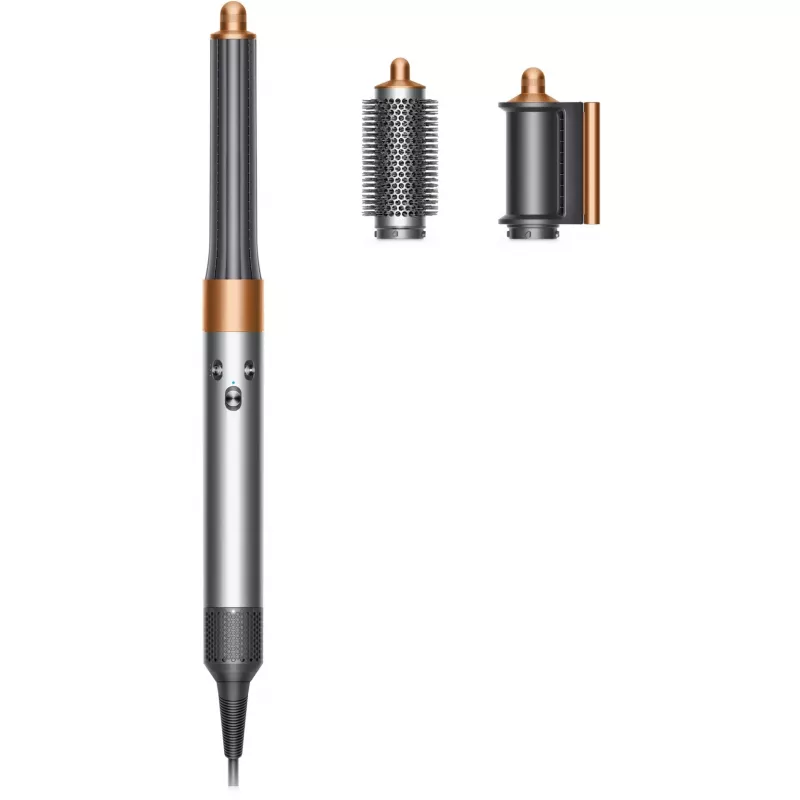 Multistyler Dyson Airwrap Origin Warm Copper Nickel — multistyler, 1300 W, 3 siltuma/ātruma iestatījumi, 360° pamatne, 2,675 m vads