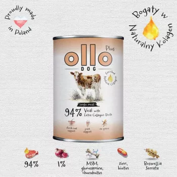 Ollo Plus Kolagen Cielęcina 400g puszka suņiem