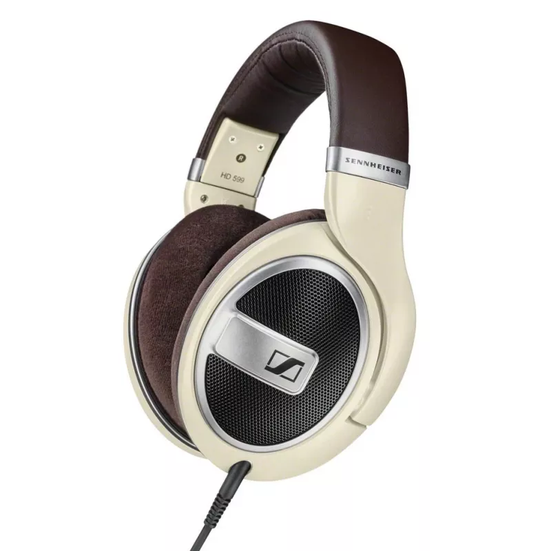 Austiņas Sennheiser HD 599 — vadu apļveida, 50 Ω, 12–38500 Hz, 1,2 m kabelis, ziloņkaula krāsa
