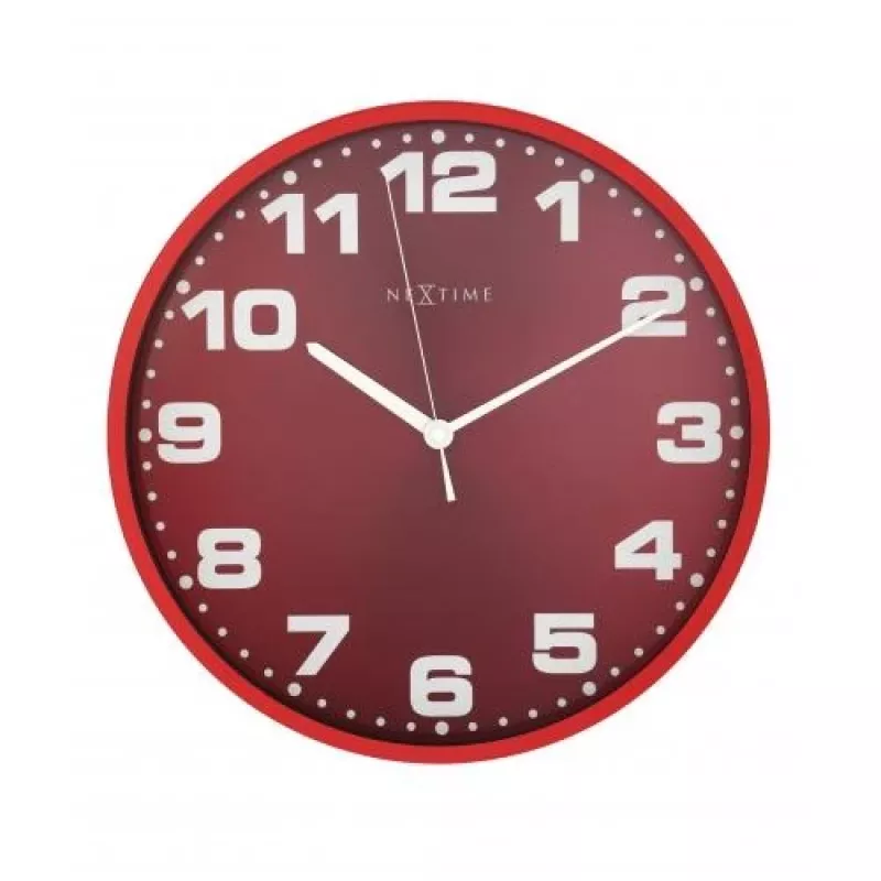 NeXtime pulkstenis 3053ro Dash Red, Ø35 cm, sienas, sarkans/sudrabs