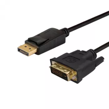 Video kabeļa adapteris SAVIO CL-106 DisplayPort (vīriskais) uz DVI (vīriskais), 1,8 m, melns, maks. 1920×1080