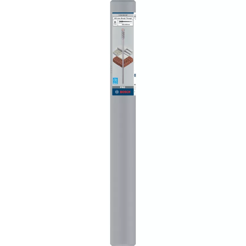 Bosch Breakthrough urbjmašīnas uzgalis sds max-9 break through, rotējošais āmurs, 5.5 cm, 600 mm, ķieģelis, betons, kaļķakmens, 45 cm, SDS Max