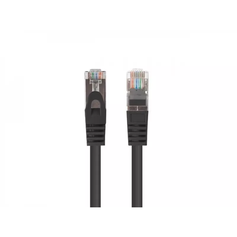 Ethernet komutācijas kabelis LANBERG Cat6 U/UTP PCF6-20CC-0100-BK, 1 m, melns, RJ-45, 250 MHz, CCA