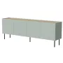 Kumode cama meble FELLINI 2000×400×700 mm, olīvkrāsā ar eļļotu ozola virsmu, MDF korpuss