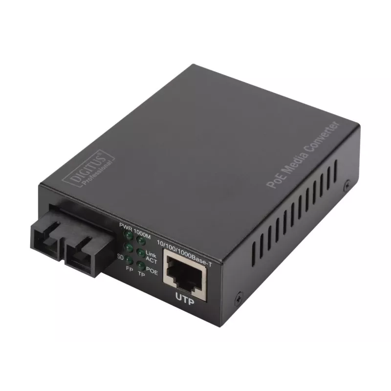 Digitus Gigabit PoE multivides pārveidotājs, RJ45 / SC, SM, PSE